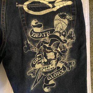 Ed Hardy Black and Gold Men Jeans